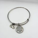 ALEX AND ANI Live a Happy Life Silver Expandable Charm Bracelet Photo 1