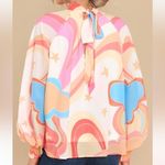 Multi Color Patterned Top Pink Size XL Photo 5