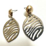 Silver and gold tone post drop earrings Photo 4