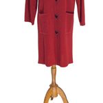 Misook  Knit Long Blazer Red Size S Stealth Wealth Minimalist Quiet Luxury Boho Photo 7