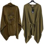 FLEETWOOD MAC Custom Linen Lace Up Dolman Hooded Tunic Size S New with Tag OOAK Green Photo 1