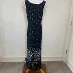 Vintage Black Tank Dress Sz XL Flower Design White Trim Photo 1
