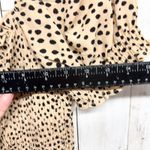 Mi Ami Dress Women Size Small Animal Print Ruched Puff Sleeves Bodycon Midi Boho Photo 3