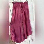 REWASH New!  Pink Wide Leg Palazzo Pants Cinched Lace Up Crop Leg Size L Photo 2