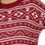 American Eagle | Small | Red Knit Fairisle Holiday Christmas Long Sleeve Sweater Photo 3