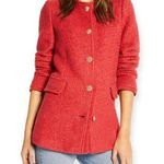 Something Navy | XXS | Bouclé Fitted Gold Button Front Jewel Neck Blazer Jacket Photo 0