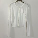 Vince Revolve Cropped Cardigan in Optic White Size Large NWT Photo 1
