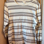 Christopher & Banks  Black and Cream Striped Top xl Photo 0