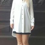 Forever 21 White shirt dress size small black buttons, tuxedo vibes Photo 6