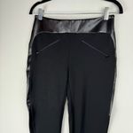 Anne Fontaine Carl Black Vegan Leather Contrast Leggings Pants Sz 40 Size M Photo 4