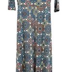 Honey and Lace Blue and Brown Patterned Maxi Dress Size XL Photo 1