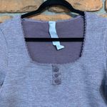 Fabletics  Womens XL‎ Top Purple Waffle Knit Cropped Long Sleeve Athletic Workout Photo 1