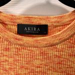 Akira Orange & Blue Color Block Ribbed Crop Sweater Long Sleeve Casual Top XL Photo 1