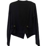 CAbi  Womens Black Asymmetrical Zip Up Snap Moto Pockets Cardigan Jacket Size‎ S Photo 8