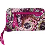 Vera Bradley 2010 "Very Berry Paisley" Hope Toile Hidden Wristlet Wallet Pink Photo 1