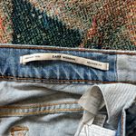 ZARA  Cropped Straight Leg Jeans Size 4 Medium Wash Distressed Ripped Capri Y2K Photo 14