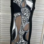 Dress Barn  Sleeveless Sheath Dress Stretchy Black w Chain & Animal Print-14 Photo 0