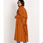 Jen's Pirate Booty  Basic Instinct Trench Coat Sunburn Linen Blend Size M/L Photo 3