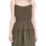 Banana Republic NWT  Tigers Eye Green Strappy Midi Dress Size 10 Spaghetti Strap Photo 2