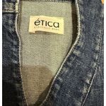 NEW Etica Denim Mini Dress Edgy Asymmetric Zipper Charley Stretchy Biker XS Blue Photo 3