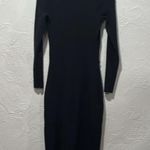 Abercrombie & Fitch Black Long Sleeve Cutout Midi Ribbed Sweater Knit Dress XXL Photo 5