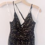 Lulus Favorite Moment Gold and Black Star Print Skater Dress Tulle Glitter Photo 3