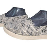 Toms Black Diamond Jacquard Rubber Sole Womens Classic Slip-On Casual Shoes 8 Photo 0