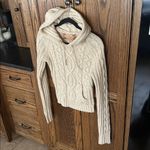 Abercrombie & Fitch VTG Y2K Cable Knit Hoodie Hooded Sweater Cream Medium Photo 1