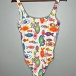 Fresh Produce white colorful fish novelty print one piece bathing suit size 14 Photo 11