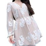 Lovers + Friends  Sheer Lace Illusion Long Sleeve Mini Dress Medium Photo 0
