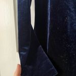 Vintage Long Sleeve Velvet Skater Dress Blue Size 4 Photo 3