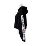 Guess Los Angeles Black Cropped Hoodie Sweatshirt LARGE Activewear Streetwear Photo 3