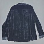 Orvis New  Womens Size XL (18/20) Silk‎ Rayon Black Button-Up Shirt Velvet Velour Photo 2