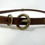 American Eagle Thin .5" Leather Harness Belt Brown Size L Photo 2