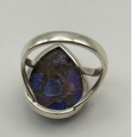 Handmade Purple Mojave Turquoise Pear Shape Sterling Silver Ring Size 9.25 Photo 6