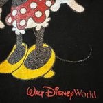 Disney Walt World Minnie Mouse Black Tee Women’s Vintage T-Shirt Sparkly Glitter Photo 9