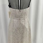Shoshanna New  Metallic Foil Herringbone Tweed Sheer Yoke Sleeveless Dress Photo 13