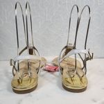 Sam & Libby Womens Sandals 7.5 White Faux Leather T-Strap Jeweled Flat Thong NEW Photo 10