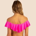 Trina Turk 💕💕 Monaco Solids Off The Shoulder Bandeau Bikini Top Pink Pop 6 NWT Photo 2