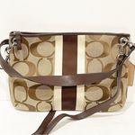 Coach Hampton Signature Weekender Striped Jacquard Canvas Shoulder Crossbody Photo 5