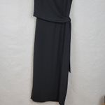Jones New York Structured Wrap Dress 4 Black Tie Belt Maxi Cocktail Party LBD Photo 11
