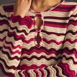 The Wolf Gang Anthropologie Lucid Knit Mini Dress Wavy Stripe Flared Sleeve Sz M Pink Size M Photo 8