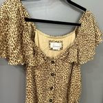 Anthropologie  Cheetah Print Dress Button Front Midi Dress Size 8 Photo 4