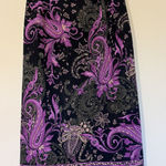 Briggs New York  Black Purple Floral Paisley Flower Maxi Skirt Slit Womens 10 Photo 0