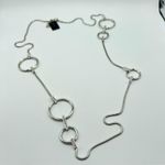 Alfani Open Circle & Pave Bar Long Station Necklace in Silver-Tone NWT MSRP $45 Photo 1