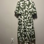 CROSBY by Mollie Burch Brawley Dress, Everglades Green/ White Leaf Print, Size S Photo 7