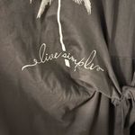 Black Beach Cover Up Dress with Palm Design, Sz M Size M Photo 2