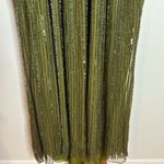 Mac Duggal  Bead Sequin embellished A-Line Gown in olive Green size 8 style 5219 Photo 5