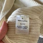 Reformation Osteria Cream Open Back Mock Neck Cashmere Sweater Gossamer XL Photo 2