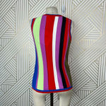 Diane Von Furstenberg  Carolina Block-Stripe Knit Tank‎ Top Light Cerise Size XS Photo 7